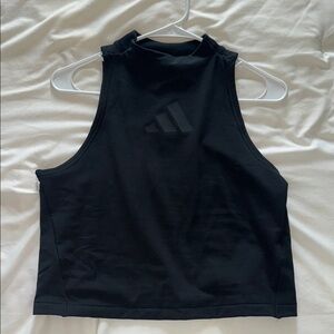 Adidas Black High-Neck Crop Top